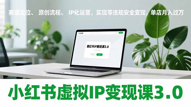 小红书虚拟IP变现课3.0，赛道定位、原创流程、IP化运营，实现零违规安全变现，单店月入过万-知芽创业社