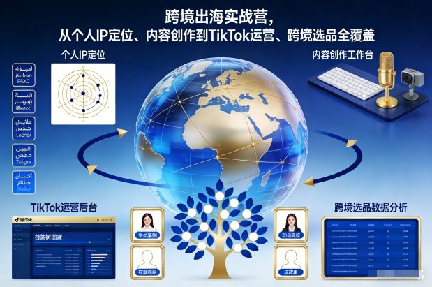 跨境出海实战营，从个人IP定位、内容创作到TikTok运营、跨境选品全覆盖-知芽创业社