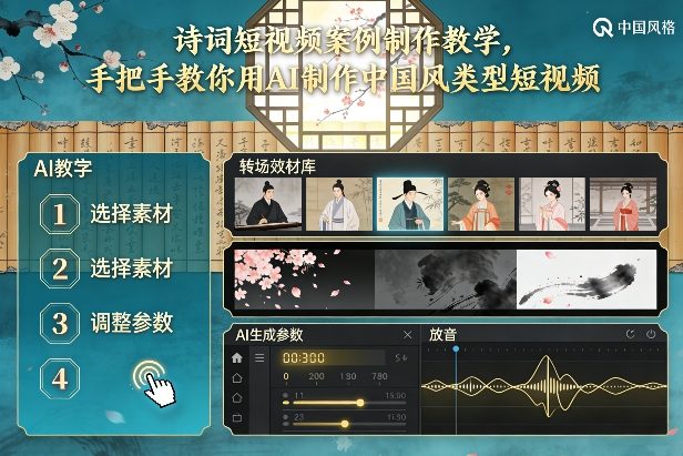 古诗词短视频案例制作教学，手把手教你用AI制作中国风类型短视频-知芽创业社