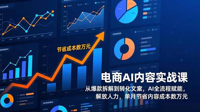 电商AI内容实战课，从爆款拆解到转化文案，AI全流程赋能，解放人力，单月节省内容成本数万元-知芽创业社