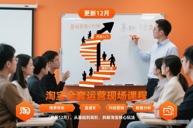 淘宝全套运营现场课程(更新26年1月)，从基础到高阶，拆解淘宝核心玩法-知芽创业社