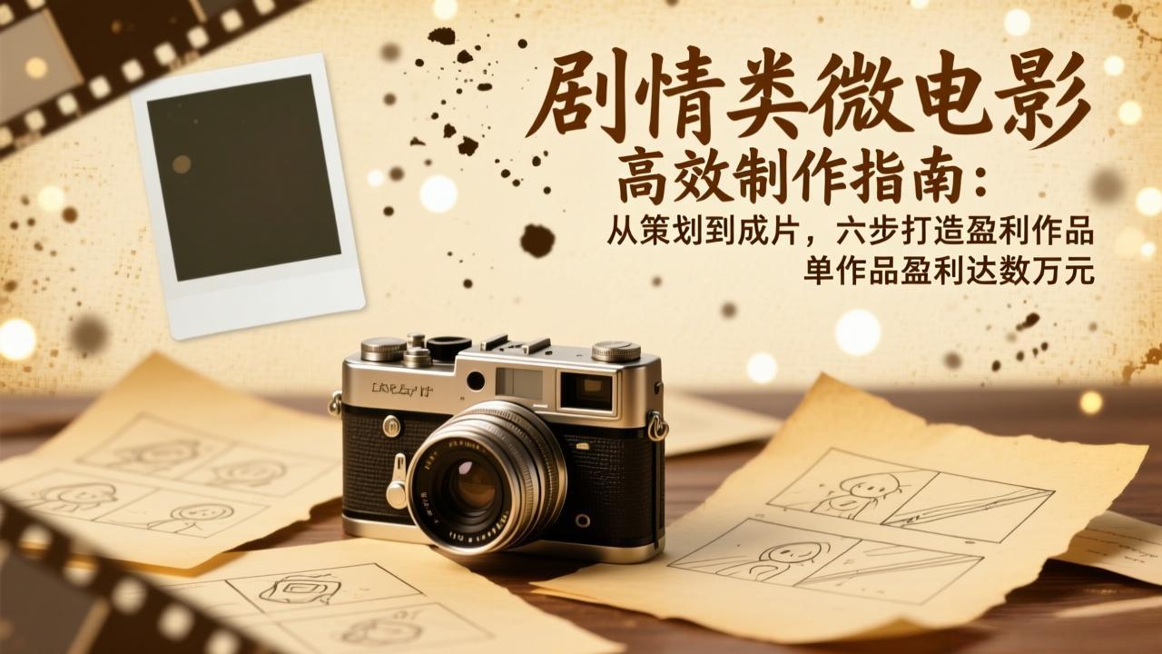 剧情类微电影高效制作指南：从策划到成片，六步打造盈利作品，单作品盈利达数万元-知芽创业社
