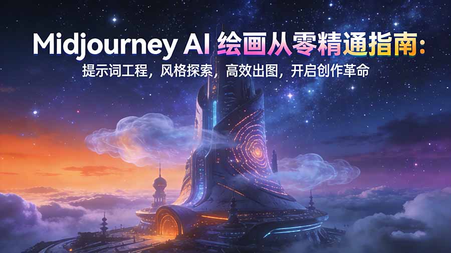 Midjourney AI绘画从零精通指南：提示词工程，风格探索，高效出图，开启创作革命-知芽创业社
