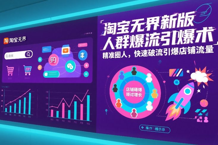 淘宝无界新版人群爆流引爆术，精准圈人，快速破流引爆店铺流量-知芽创业社