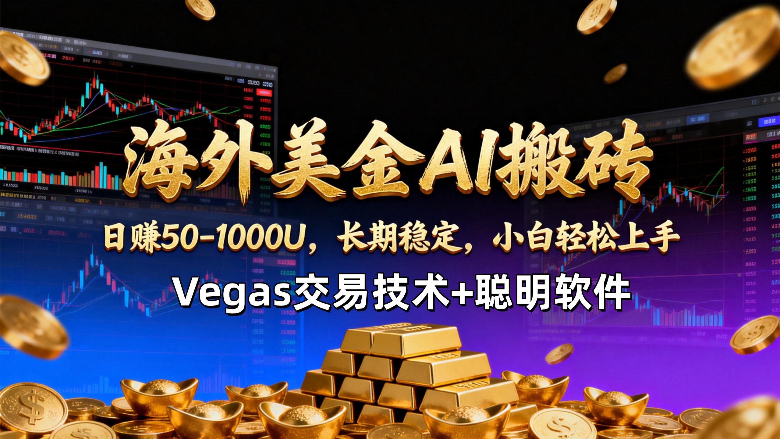 【海外美金AI搬砖】Vegas交易技术+聪明软件，日赚50-1000U，长期稳定，小白轻松上手。-知芽创业社
