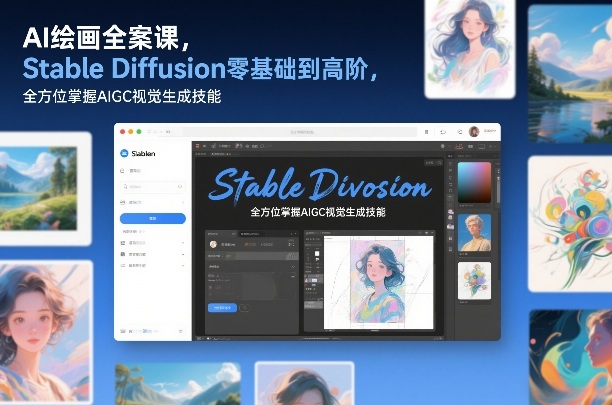 AI绘画全案课，Stable Diffusion零基础到高阶，全方位掌握AIGC视觉生成技能-知芽创业社
