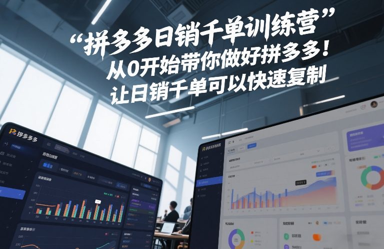 拼多多日销千单训练营，从0开始带你做好拼多多，让日销千单可以快速复制(更新26年1月)-知芽创业社