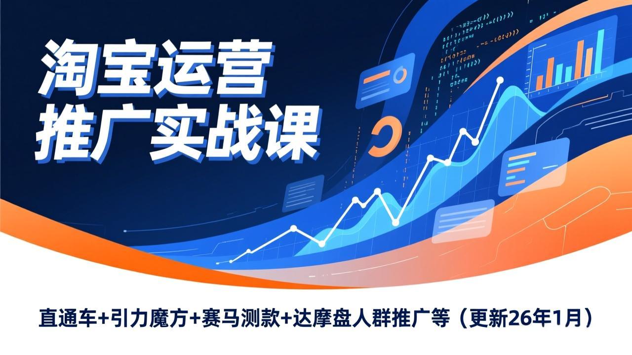 淘宝运营推广实战课，直通车+引力魔方+赛马测款+达摩盘人群推广等(更新26年1月-知芽创业社