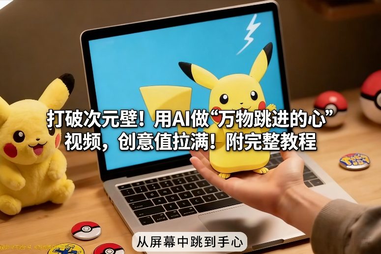 打破次元壁！用AI做【万物跳进手心】视频，创意值拉满！附完整教程-知芽创业社