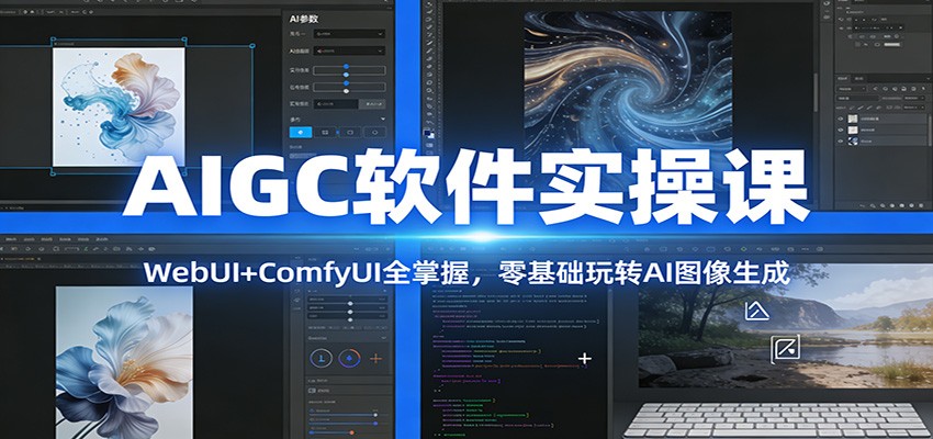 AIGC软件实操课：WebUI+ComfyUI全掌握，零基础玩转AI图像生成-知芽创业社