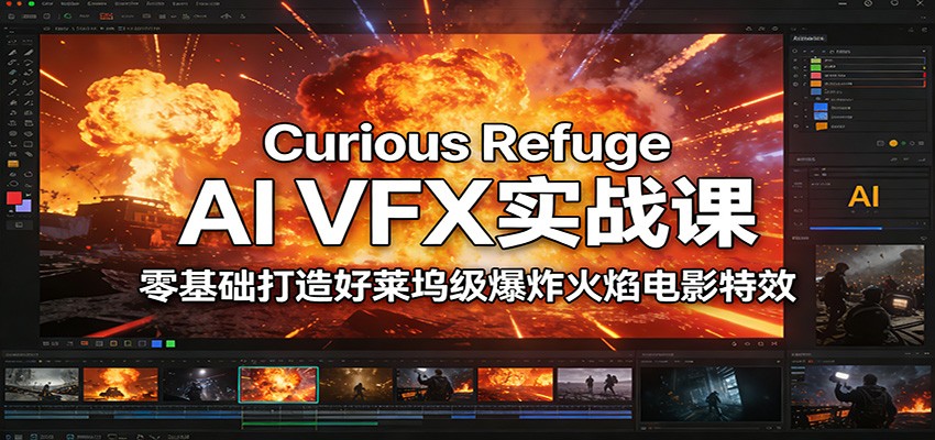 Curious Refuge AI VFX实战课，零基础打造好莱坞级爆炸火焰电影特效-知芽创业社