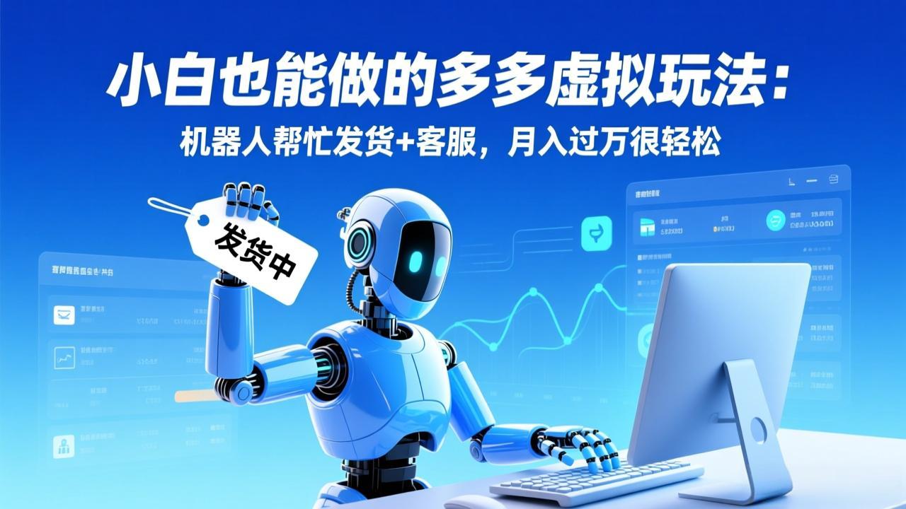 小白也能做的多多虚拟玩法：机器人帮忙发货+客服，月入过万很轻松-知芽创业社