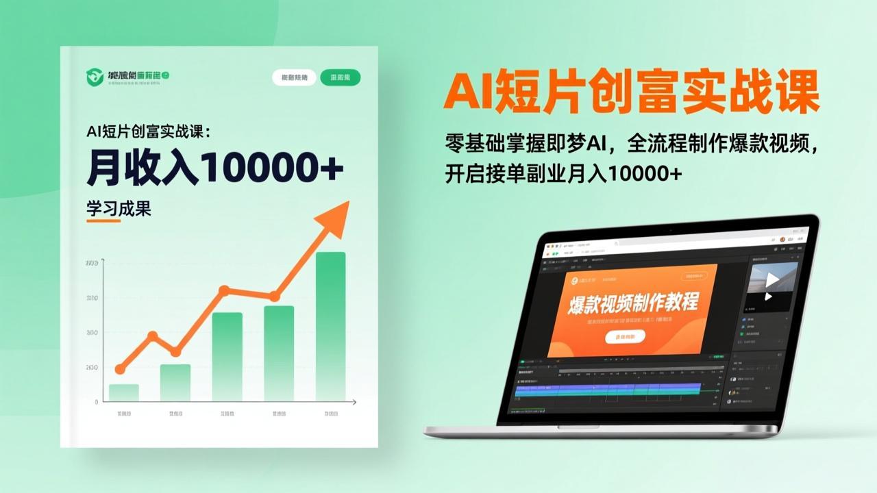 AI短片创富实战课：零基础掌握即梦AI，全流程制作爆款视频，开启接单副业月入10000+(更新-知芽创业社