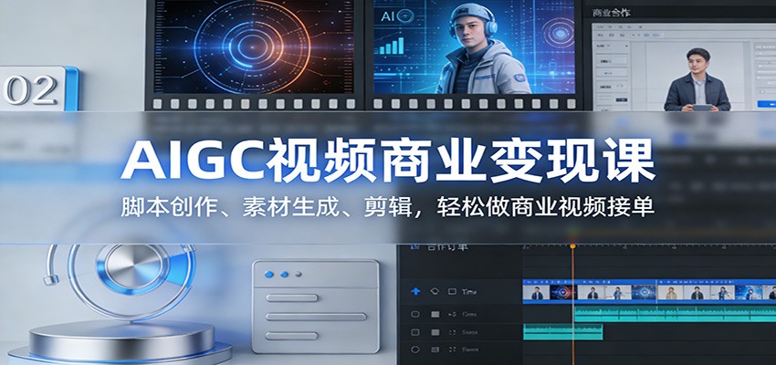 AIGC视频商业变现课：脚本创作、素材生成、剪辑，轻松做商业视频接单-知芽创业社