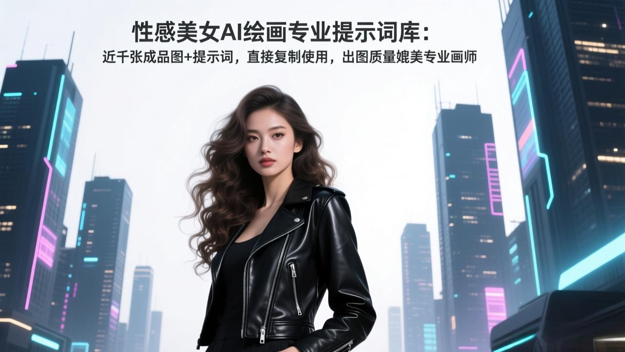 性感美女AI绘画专业提示词库：近千张成品图+提示词，直接复制使用，出图质量媲美专业画师-知芽创业社