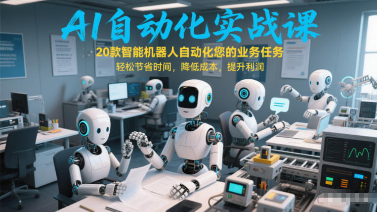 AI自动化实战课：20款智能机器人自动化您的业务任务，轻松节省时间，降低成本，提升利润-知芽创业社