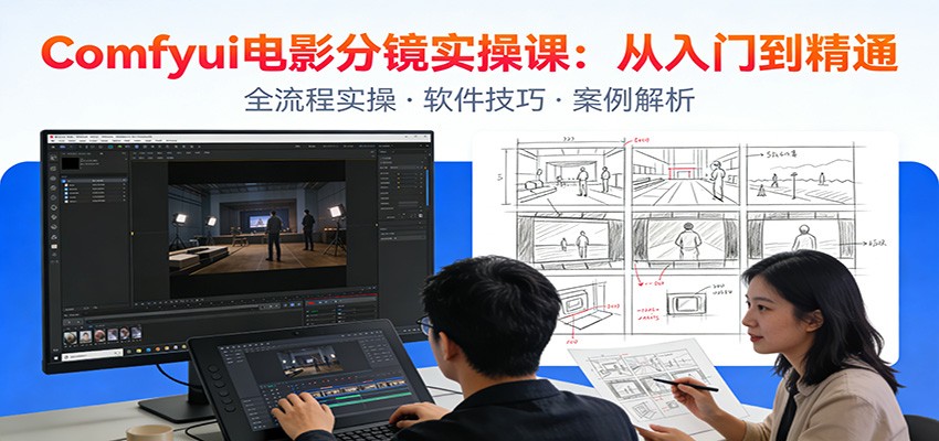 ComfyUI电影分镜实操课：分镜一致性，全流程AI视频制作，零基础也能做专业分镜-知芽创业社