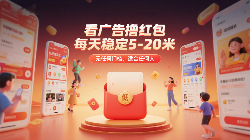 看广告撸红包，每天稳定5-20米，无任何门槛，适合任何人-知芽创业社