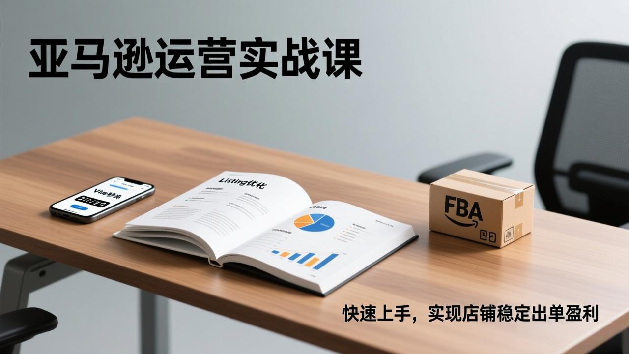 亚马逊运营实战课，Listing优化、Vine秒杀、FBA发货，快速上手，实现店铺稳定出单盈利-知芽创业社