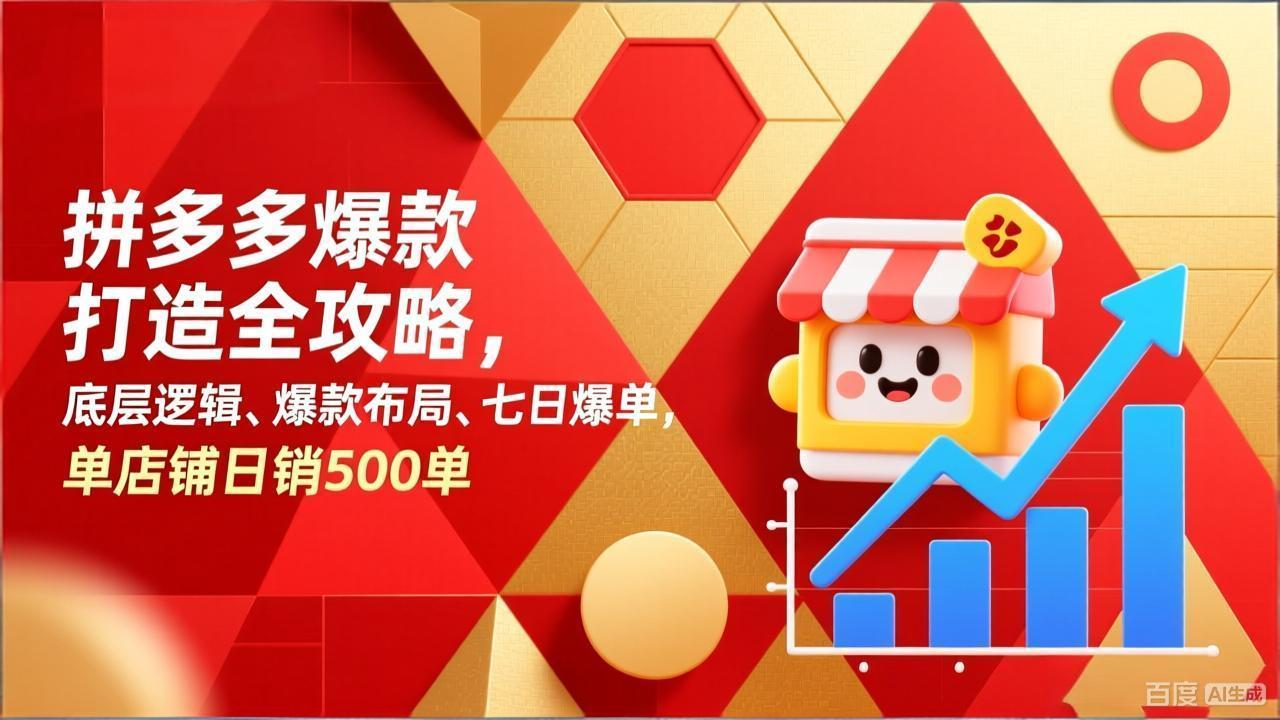 拼多多爆款打造全攻略，底层逻辑、爆款布局、七日爆单，单店铺日销500单-知芽创业社