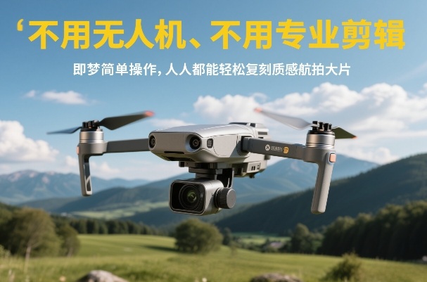 不用无人机、不用专业剪辑，即梦简单操作，人人都能轻松复刻质感航拍大片-小艾项目网