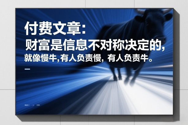 付费文章：财富是信息不对称决定的，就像慢牛，有人负责慢，有人负责牛-知芽创业社
