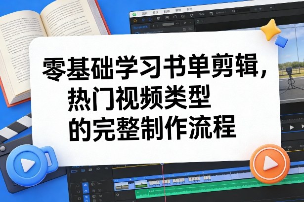零基础学习书单剪辑，热门视频类型的完整制作流程(更新2026)-知芽创业社