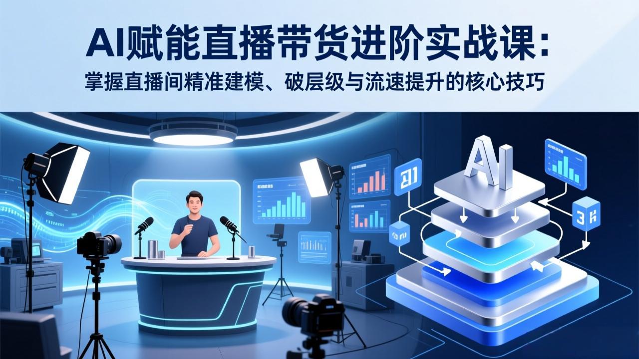 AI赋能直播带货进阶实战课：掌握直播间精准建模、破层级与流速提升的核心技巧-知芽创业社
