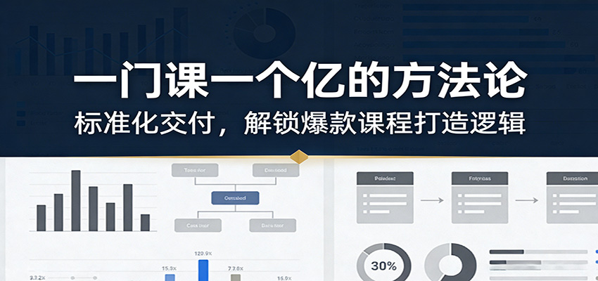 一门课一个亿的方法论：标准化交付，解锁爆款课程打造逻辑-小艾项目网