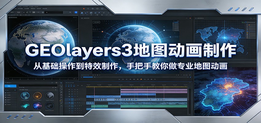 GEOlayers3地图动画制作：从基础操作到特效制作，手把手教你做专业地图动画-小艾项目网