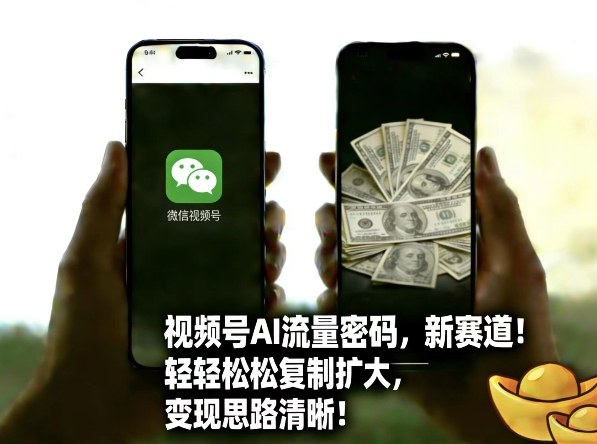 视频号AI流量密码新赛道，轻轻松松复制扩大，变现思路清晰-小艾项目网