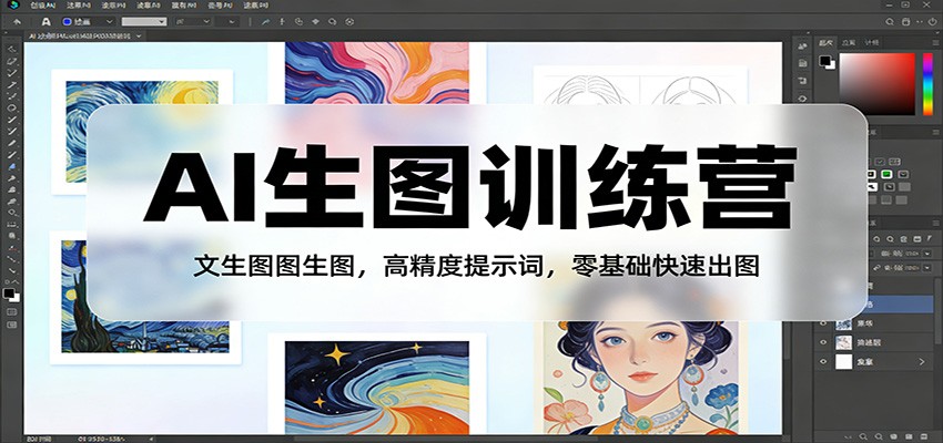 AI生图训练营：文生图图生图，高精度提示词，零基础快速出图-知芽创业社