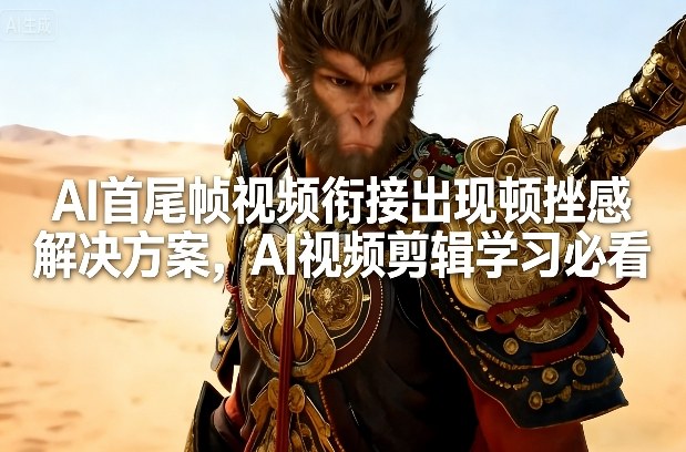 AI首尾帧视频衔接出现顿挫感解决方案，AI视频剪辑学习必看-知芽创业社