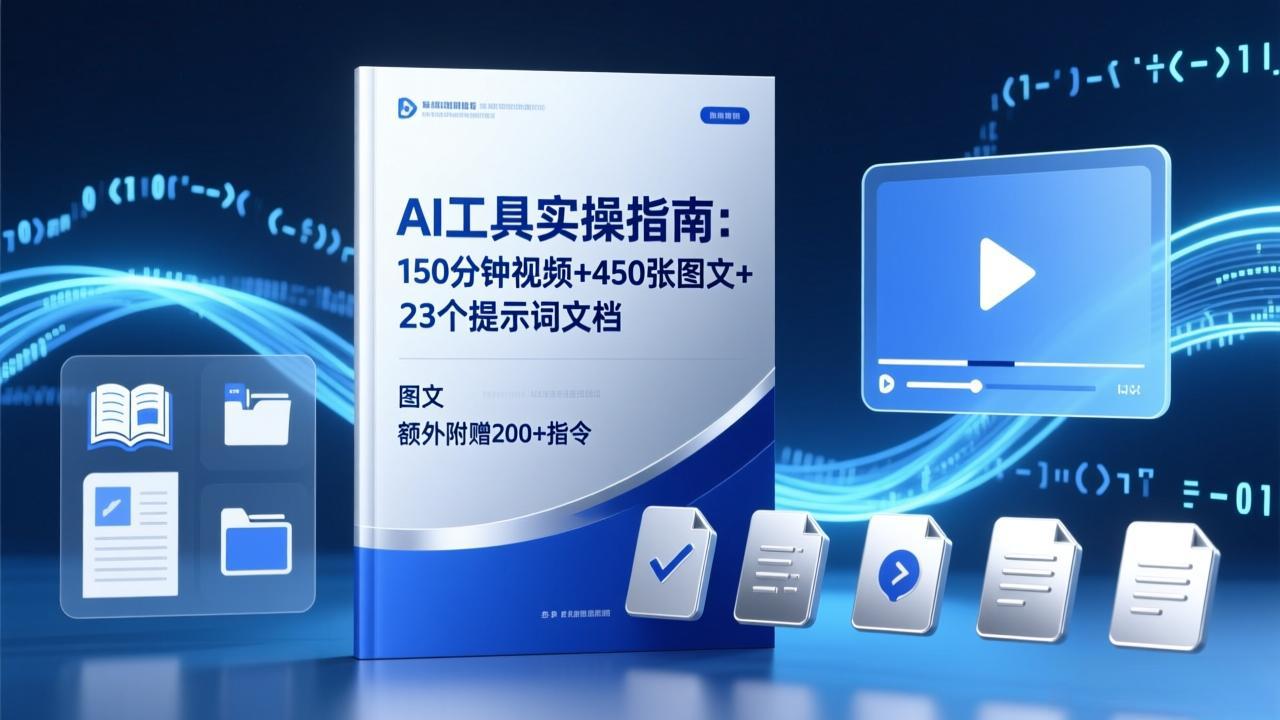 AI工具实操指南：150分钟视频+450张图文+23个提示词文档，额外附赠200+指令-知芽创业社