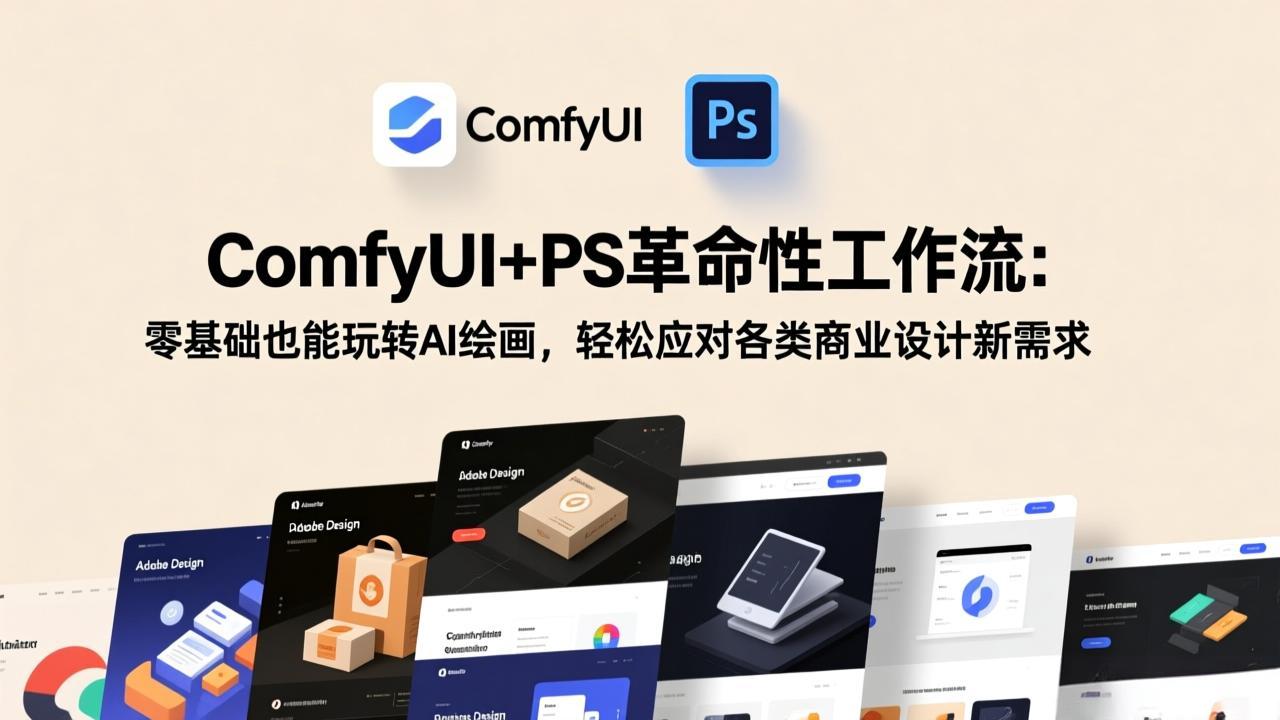 ComfyUI+PS革命性工作流：零基础也能玩转AI绘画，轻松应对各类商业设计新需求-知芽创业社