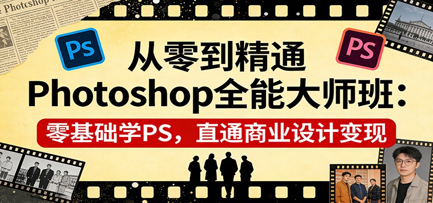 从零到精通Photoshop全能大师班：零基础学PS，直通商业设计变现-知芽创业社