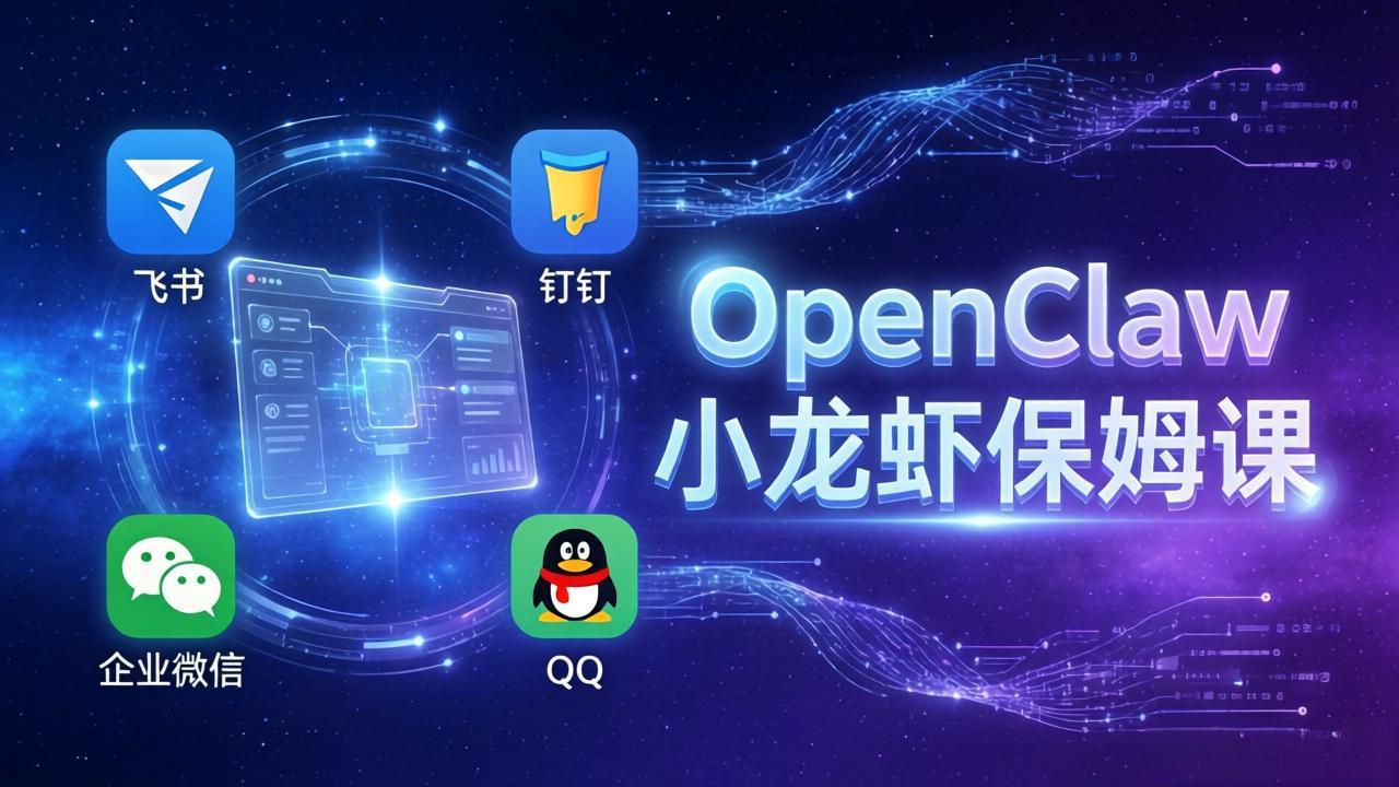 OpenClaw小龙虾保姆课： Windows/macOS/Linux/Docker全系统安装，飞书+钉钉+企业微信+QQ 全接入-知芽创业社