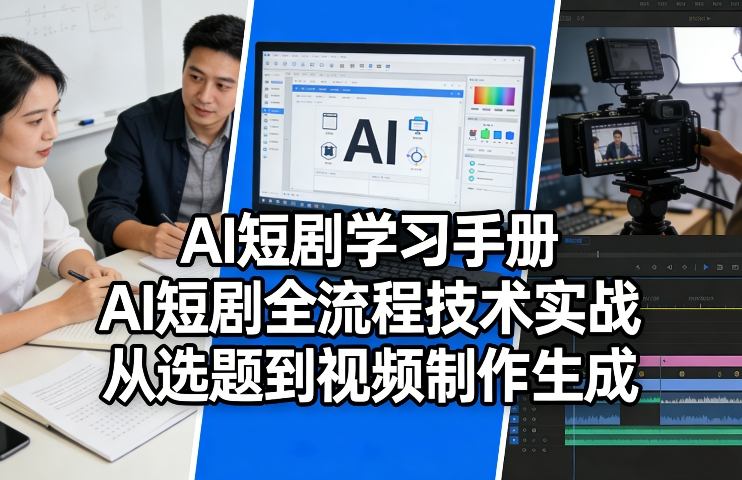 AI短剧学习手册，AI短剧全流程技术实战，从选题到视频制作生成-小艾项目网
