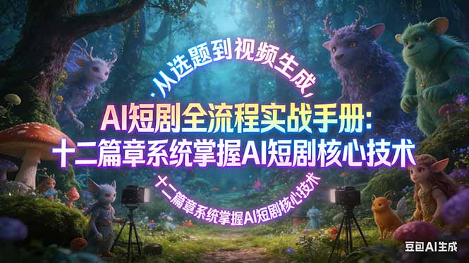 AI 短剧全流程实战手册：从选题到视频生成，十二篇章系统掌握 AI 短剧核心技术-知芽创业社