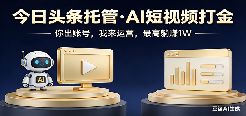 头条号AI托管，我提供作品，你提供账号，每天5分钟发布，小白躺赚3000+-知芽创业社