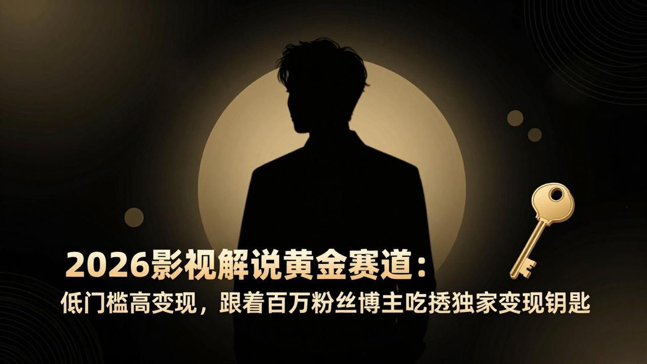 2026影视解说黄金赛道：低门槛高变现，跟着百万粉丝博主吃透独家变现钥匙-小艾项目网