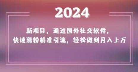 2024新项目，通过国外社交软件，快速涨粉精准引流，轻松做到月入上万【揭秘】-知芽创业社