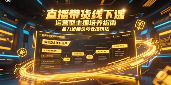 直播带货线下课，运营型主播培养指南，含九步绝杀与仓播玩法-知芽创业社