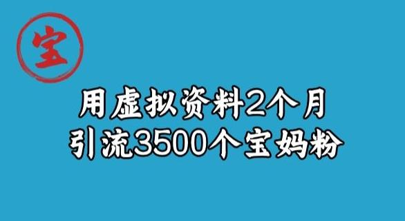 宝哥虚拟资料项目，2个月引流3500个宝妈粉-知芽创业社