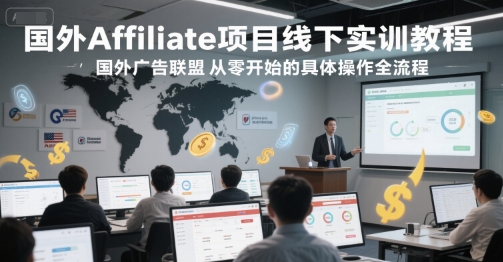国外Affiliate项目线下实训教程，国外广告联盟从零开始的具体操作全流程-知芽创业社