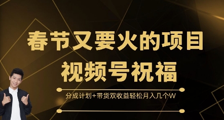 春节又要火的项目视频号祝福，分成计划+带货双收益，轻松月入几个W【揭秘】-小艾项目网