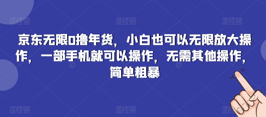 京东无限0撸年货，小白也可以无限放大操作，一部手机就可以操作，无需其他操作，简单粗暴-知芽创业社