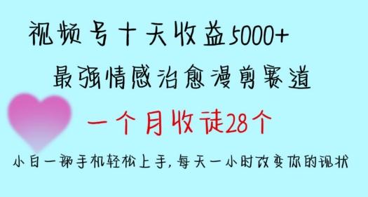 十天收益5000+，多平台捞金，视频号情感治愈漫剪，一个月收徒28个，小白一部手机轻松上手【揭秘】-知芽创业社