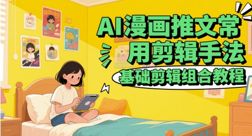 AI漫画推文常用剪辑手法，基础剪辑组合教程-知芽创业社