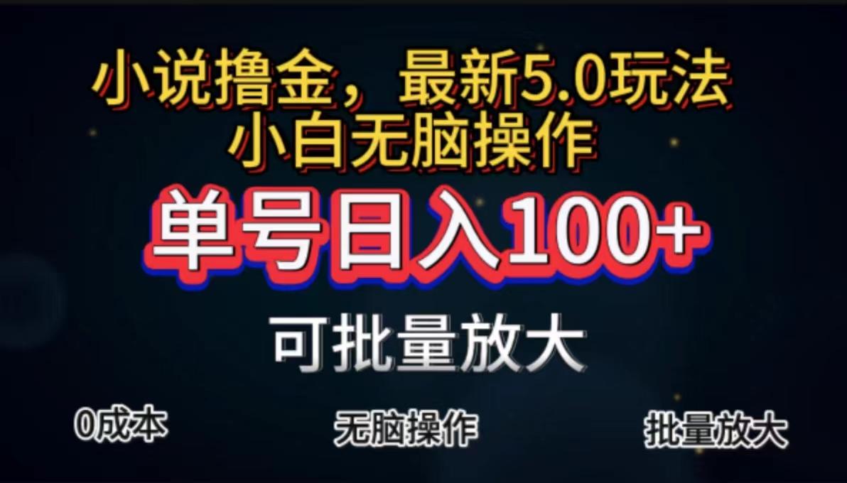 全自动小说撸金，单号日入100+小白轻松上手，无脑操作-知芽创业社